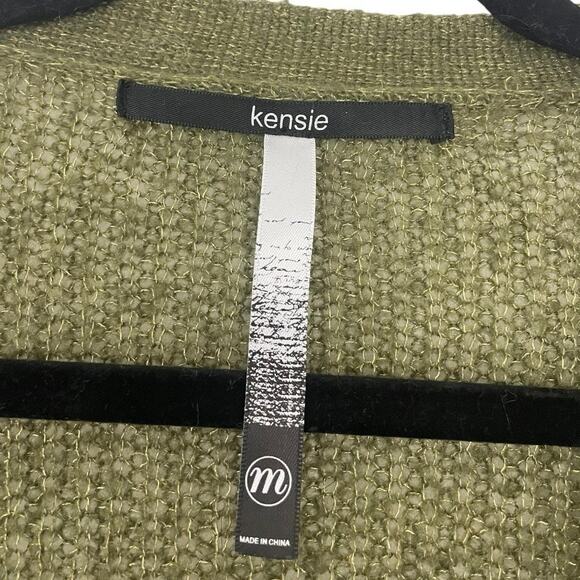 Kensie Olive Green & Gold Metallic Knit Button Down Cardigan Sweater - Picture 9 of 9